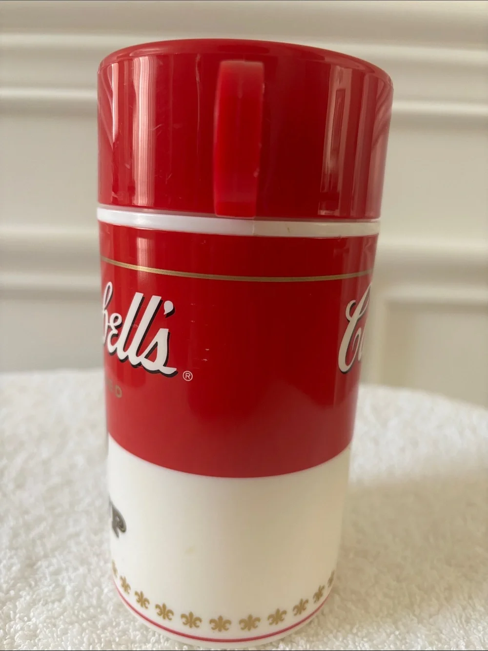 Cambell’s Red & White Condensed Soup Container - Keeps Soup Warm Dated 1998
